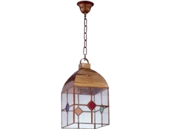 Lámpara de Techo FABRILAMP Granadino Grande (Bronce Dorado - E27 - Máx. 60W - Cristal - Metal)