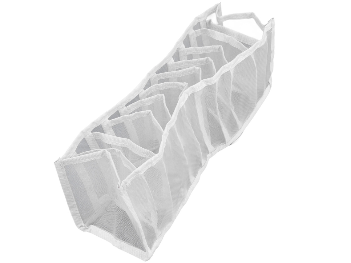 JEIIBRZUI Caixa de Arrumação Roupas Íntimas Divisórias Células ZEAICOS Branco (17x13x5cm)