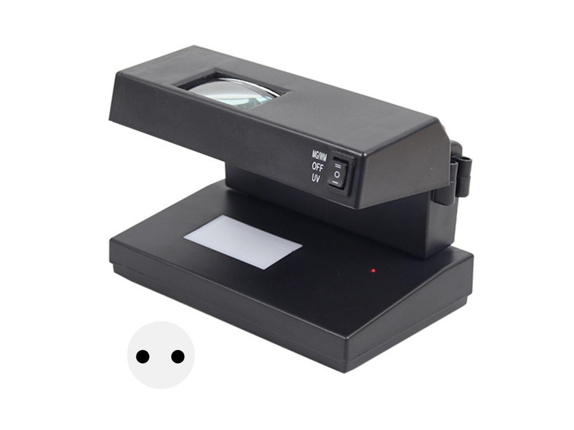 Detector De Billetes Falsos Uv Led 15w Con Lupa Comprobador De Divisas