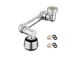 Extensor Universal De Grifo Giratorio 1080 Grados Con Filtro Anti-splash Aerador Para Cocina Y Baño Plateado Negro