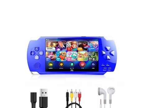 Videoconsola de juegos portátil LKC X6 4.3” 8G con 10000 jugar - Azul