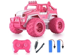 Coche de control remoto para niñas, Monster Truck 112 rosa, con batería recargable, Panoona RC Road Car Toy