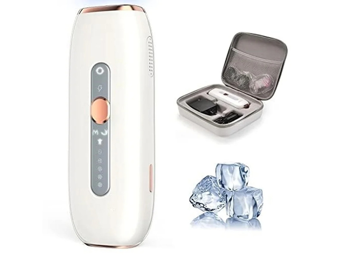 Depilación IPL indolora con estuche. Dispositivo de depilación láser permanente con 5 niveles de energía y 2 modos de flash. Yizhood.