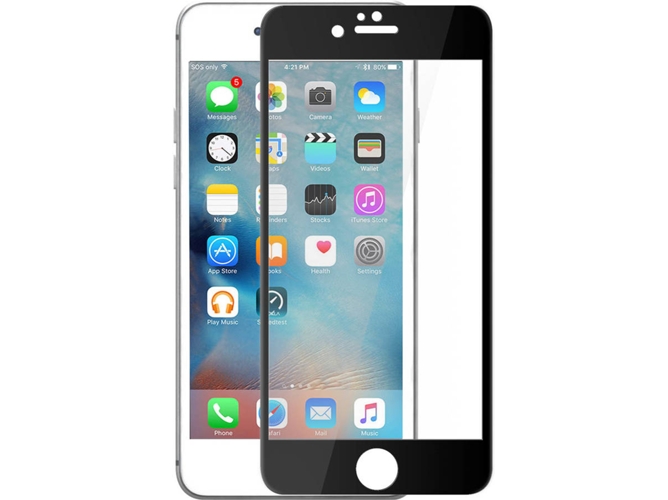 Protector de Cristal Templado AVIZAR iPhone 6, 6s Negro