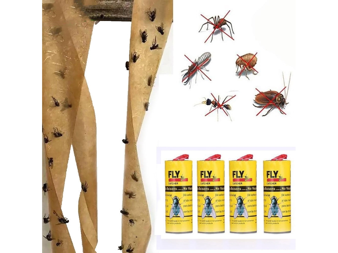 Travas Adesivas Para Mosquitos, 4 Folhas, Controle De Cola, Mistura De Materiais.