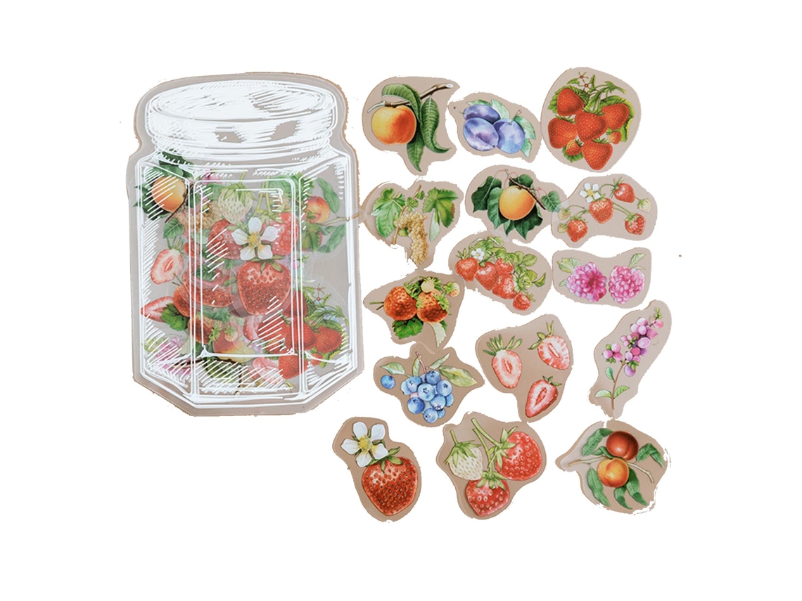 35 pegatinas bonitas de PET de alta transparencia, decorativas, para álbumes de recortes, planificadores, calendarios y frutas.