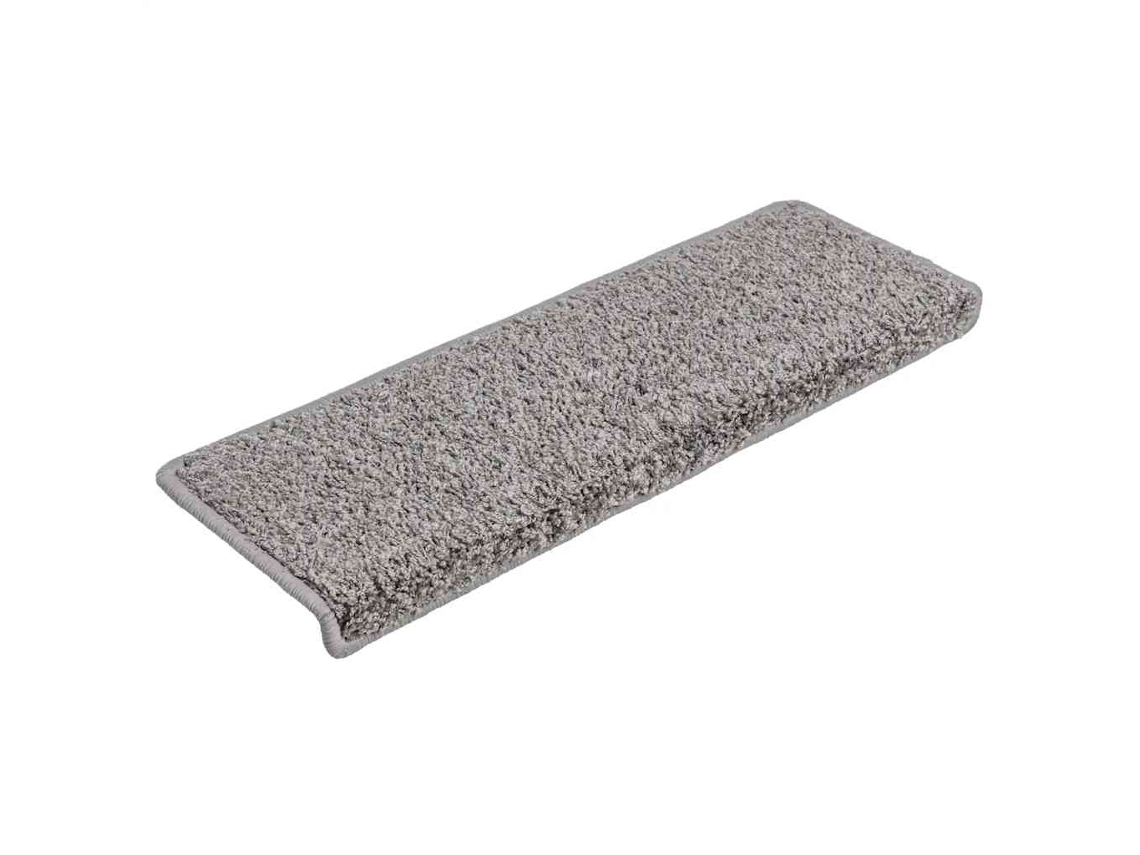Alfombrillas Para Escaleras 30 Uds 65x21x4 Cm Gris Borde Rectangular