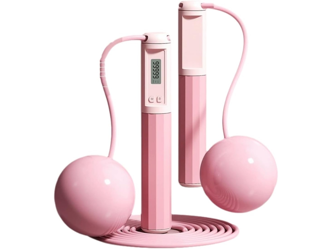 Cuerda De Saltar Inteligente Con Peso Para Hombres Y Mujeres, 3 Modos, Pantalla Digital, Contador Lcd (rosa)