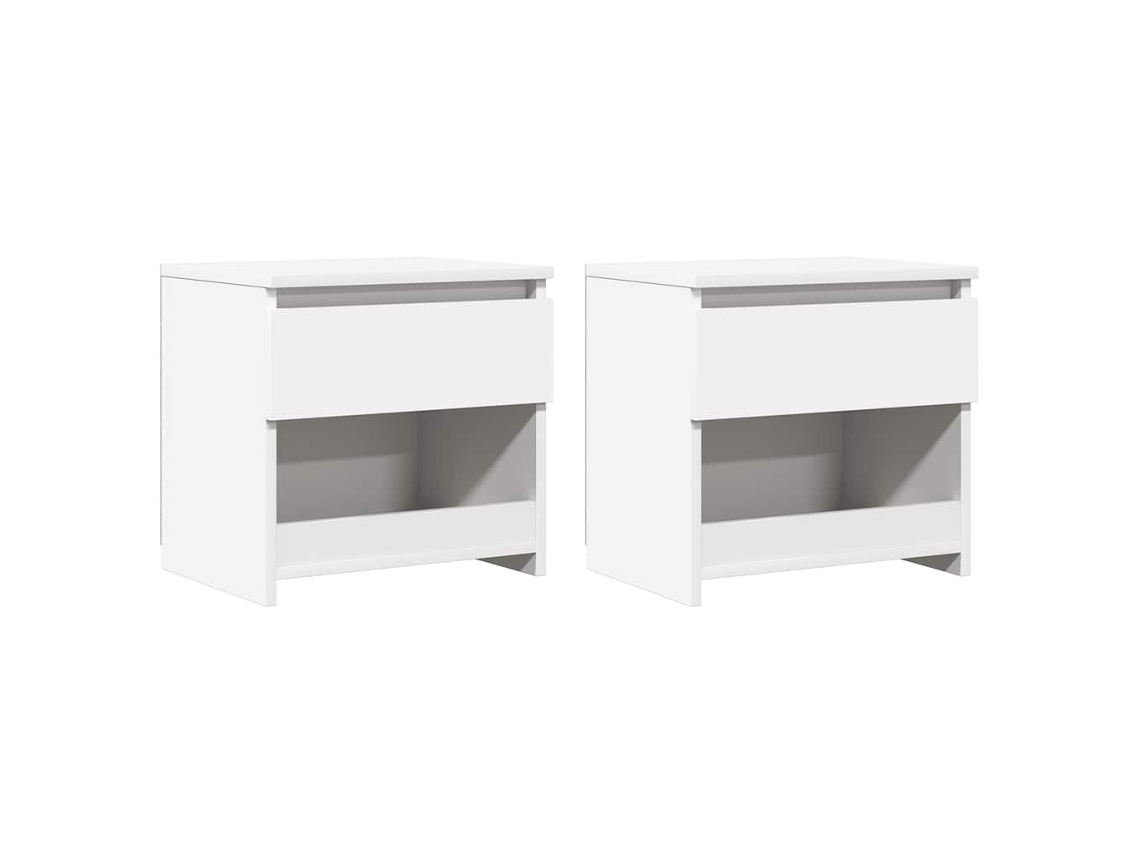 Conjunto de 2 mesitas de noche MAISON EXCLUSIVE en derivados de madera blanca (40x30x39 cm)