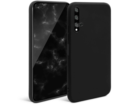 Funda Série Nova Fina Acabamento para Honor, Huawei Huawei Nova 5T / Honor 20 MOOZY Textura Suave Negro