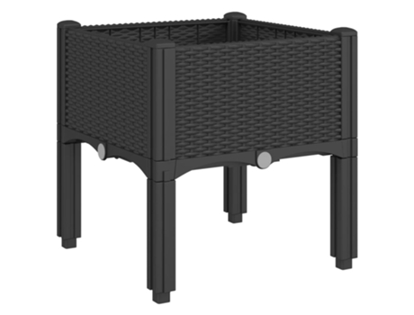 Jardinera con patas PP negro VIDAXL (40 x 40 x 42 cm)