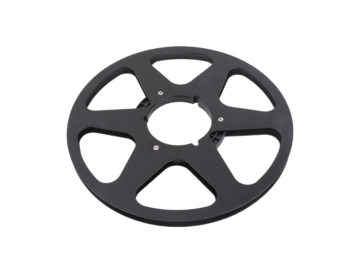 Rodillo De Cinta Vacío De 10,5 Pulgadas Y 1/4 De Pulgada Con 6 Orificios En Aleación De Aluminio Para Revox Studer, Color Negro.