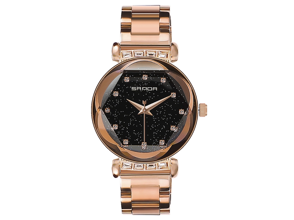 Reloj De Pulsera De Cuarzo Para Mujer Con Brazalete De Acero Inoxidable, Resistente Al Agua, A La Moda (oro Rosa)