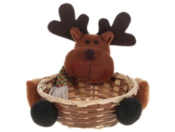 Cesta De Mimbre Para Almacenamiento Sencillo, Dulces Navideños, Recipiente Refrigerios Y Cuenco Comida.