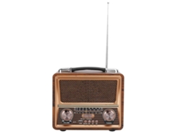 HURRISE Radio de Madera 110/220V FM/AM/SW Altavoz Portátil Recargable