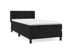 Maison Exclusive - Cama Box Spring Con Colchón Terciopelo Negro 90x200 Cm