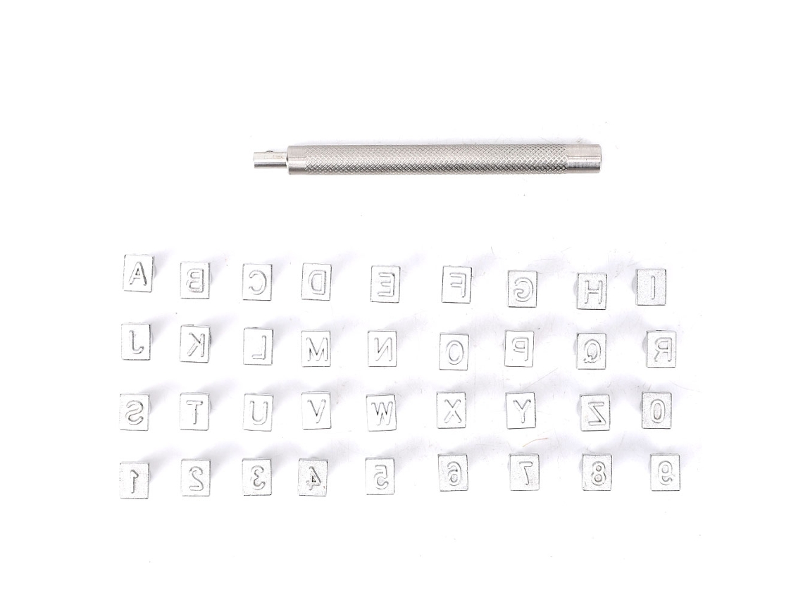 Kit De Herramientas De Estampado Para Cuero Con 36 Piezas Letras Y Números 6mm Herramientas De Cuero Estampado