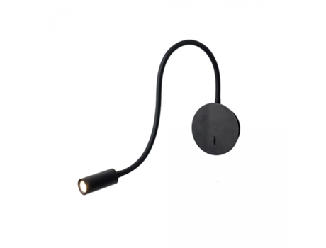 Lámpara de pared para cabecera de 3W Lámpara de lectura Generación de lámparas de pared retráctiles originales nórdicas simples (negro, sin enchufe...