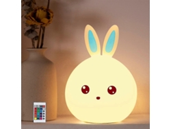 Luz nocturna de conejito, luz nocturna LED portátil recargable de silicona, luz táctil de conejito, luz nocturna USB Rosewell