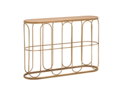 Consola Samui 110x32x77 Cm - Mueble De Entrada De Metal Con Efecto Bambú Y Tablero De Ratán Natural - Estilo Boho Chic Envolvente