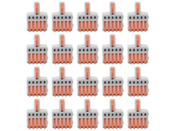 2026velora-20 Piezas Conector Rápido Spl 1 En 5 Salidas Empuje Divisor Terminal De Cable Cobre Y Pc Naranja