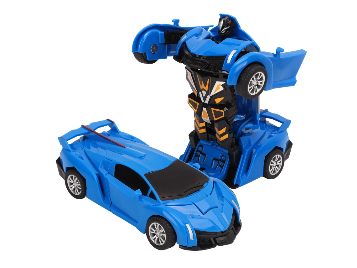 Robot Transformable De Plástico De 2 Piezas 2 En 1 Con Un Solo Botón Para Niños De 3 Años En Adelante - Azul