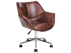 Silla de oficina BELIANI Newdale de Piel sintética Marrón 62x62x91