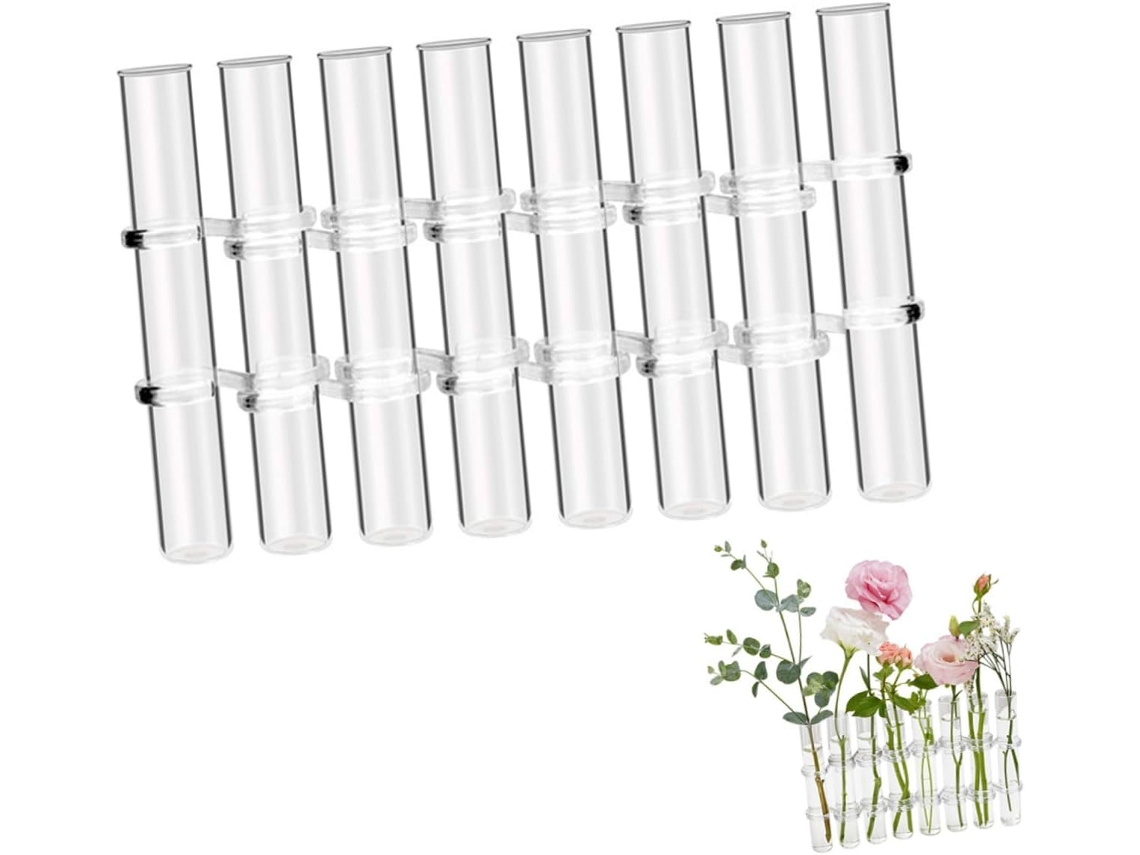 Jarrón Grande De Cristal Transparente Para Propagación Hidropónica De Plantas, Con Cepillo Y Soporte.