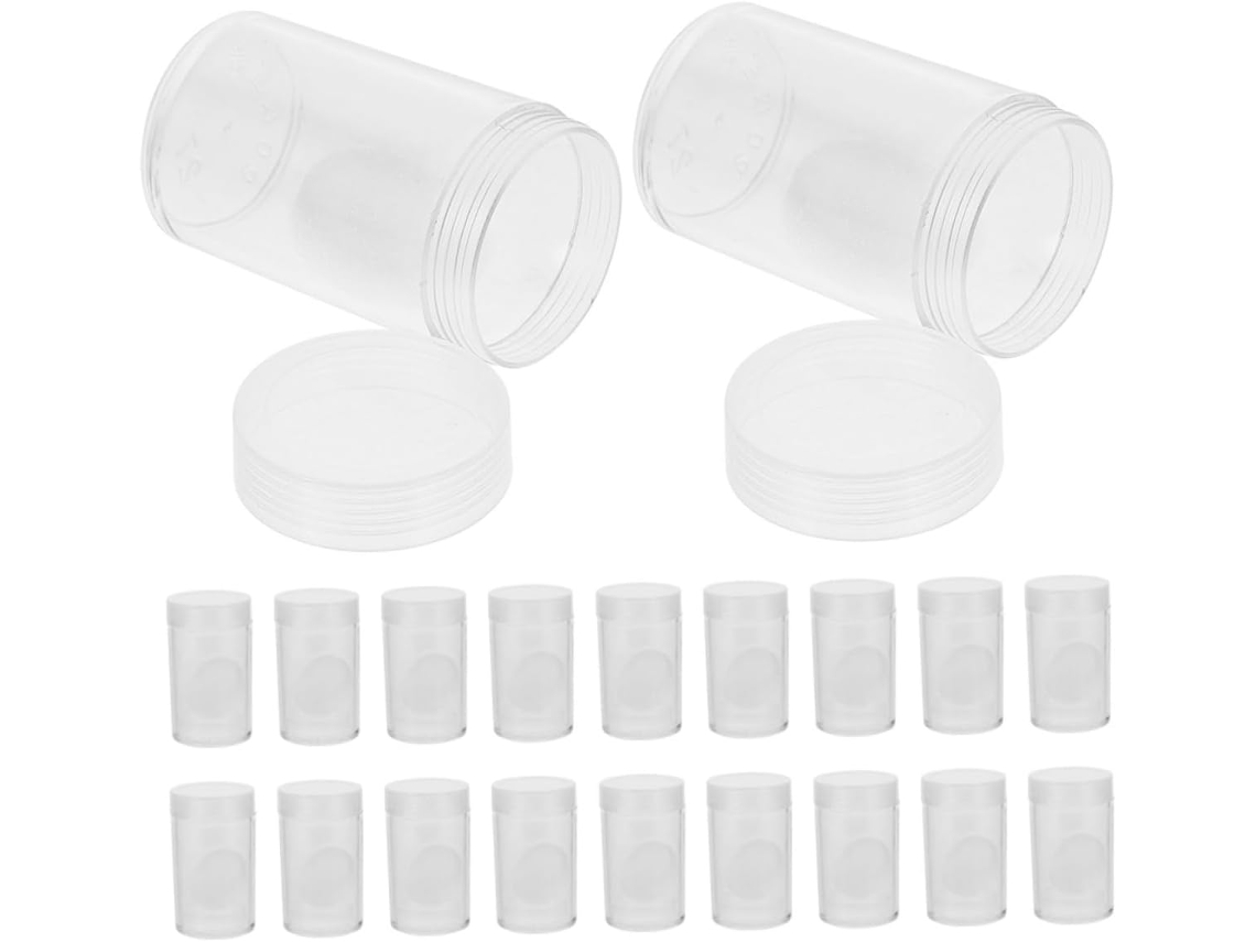 Caja Compacta Para 20 Monedas, Estuche De Almacenamiento Transparente Para Coleccionistas.