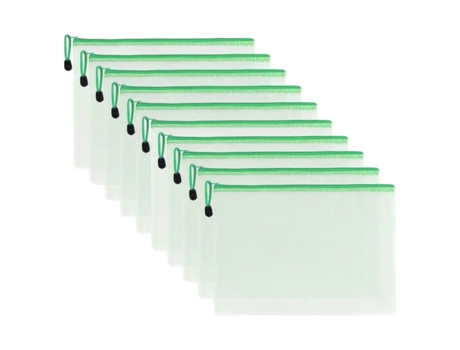 Bolsa De Archivo Zip De Malla, Carpeta Zip, Carpeta De Sobres De Plástico Impermeable, Material De Oficina Escolar, Verde ZMDECQNA