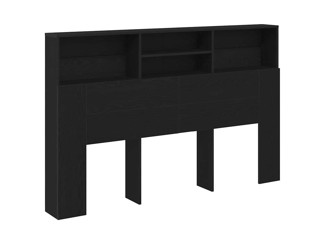 Cabecero con mueble MAISON EXCLUSIVE Roble Negro 160x19x103,5 cm