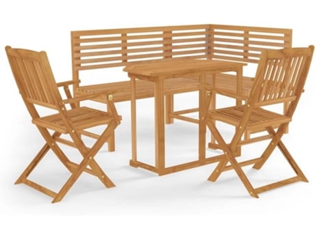 Conjunto 4 de bistró para jardín VIDAXL madera maciza de acacia