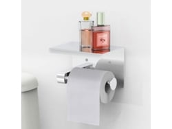 2026-27530-porta Papel Higiénico Sin Taladrar Con Estante Acero Inoxidable 304 Plata