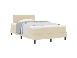 Maison Exclusive - Cama Tipo Box Spring Con Colchón Crema 120 X 200 Cm Tela
