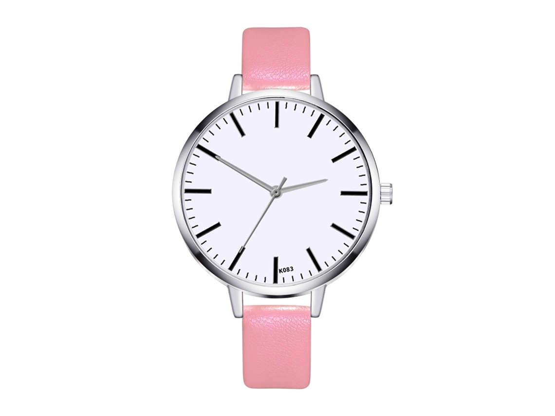 Relógio Analógico Simples De Negócio Feminino Com Pulseira De Couro Pu Fino Quartz (café)