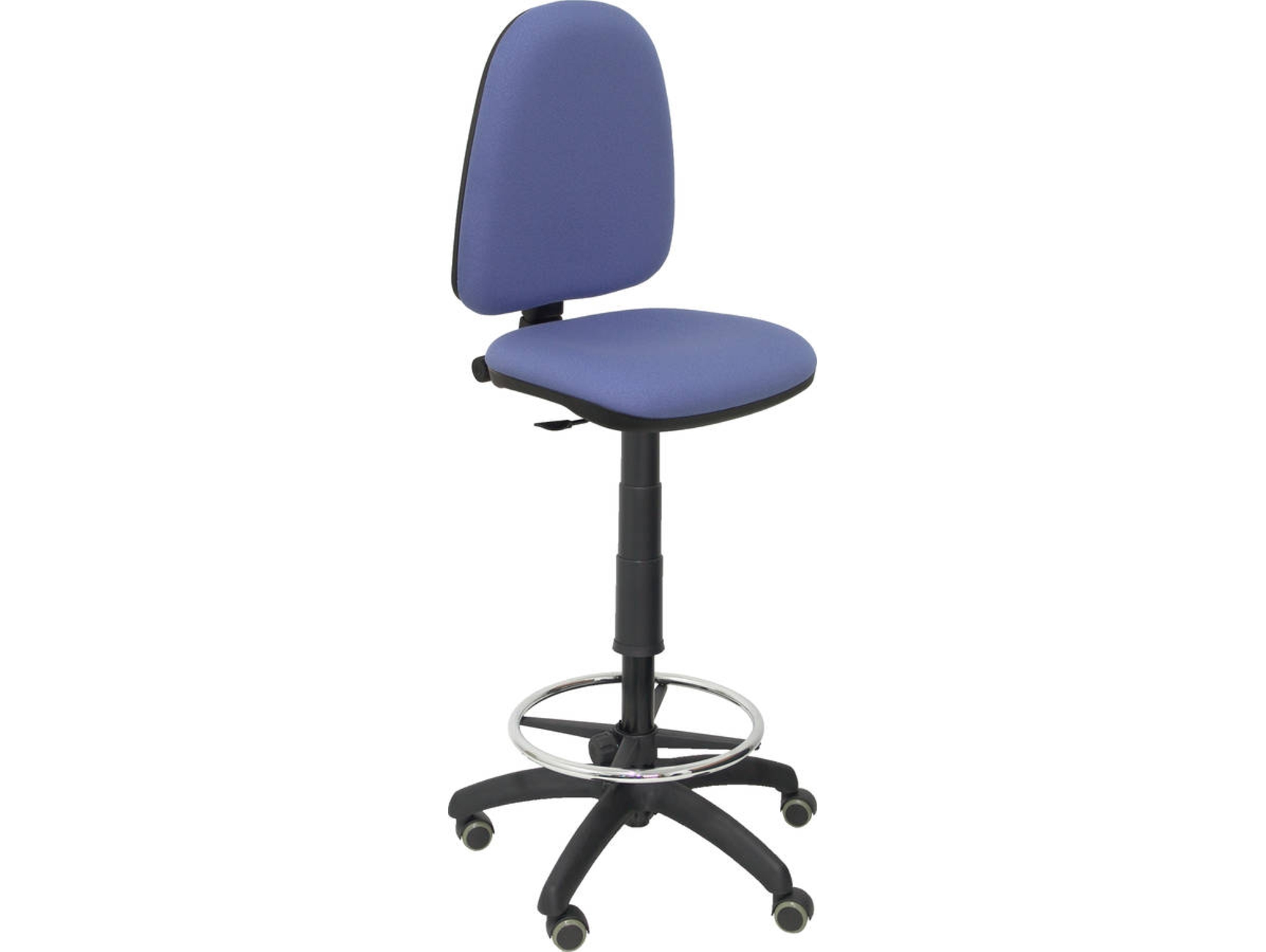 Silla de Escritorio Alta PIQUERAS Y CRESPO Ayna Azul Claro con ruedas de parqué (Tejido - Ruedas Parquet)