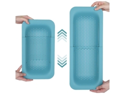Estropajo extensible para lavar verduras, frutas y escurrir pasta, antideslizante, incluido en los utensilios de cocina esenciales (verde).