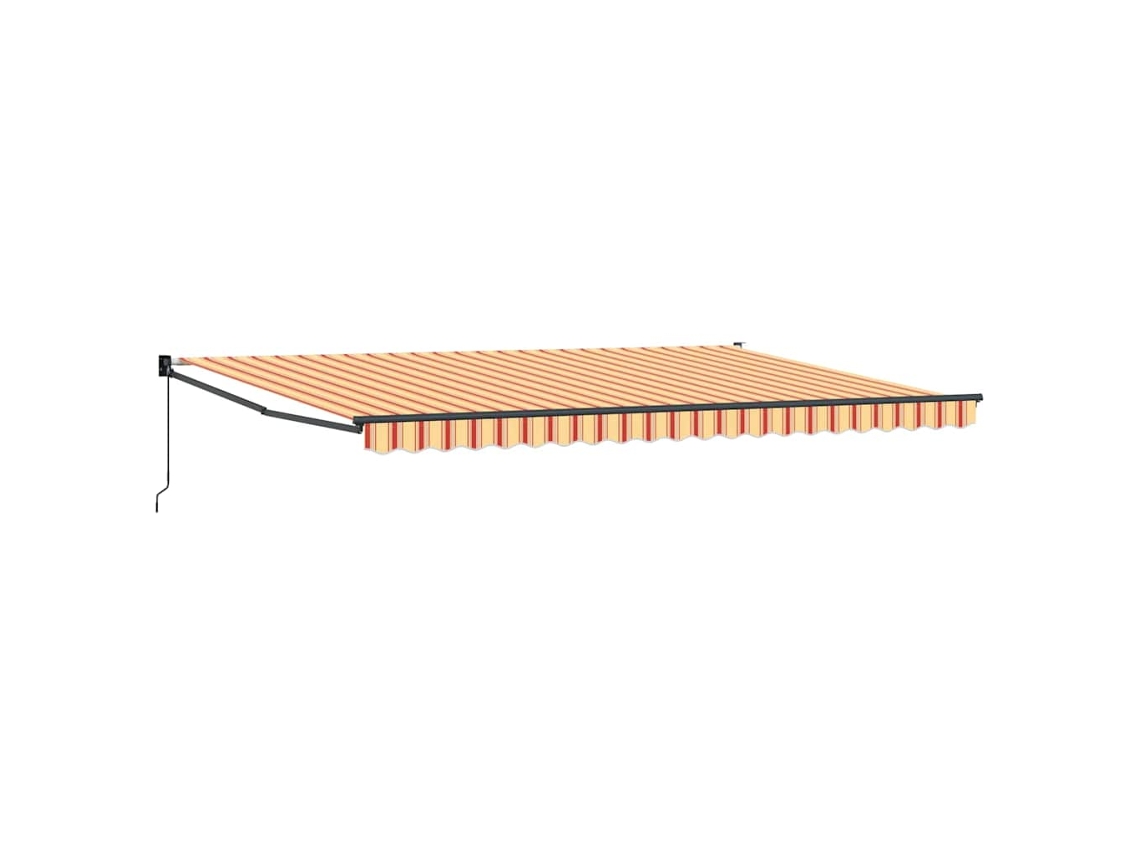 Toldo retráctil manual multicolor Vidaxl de poliéster rojo y naranja