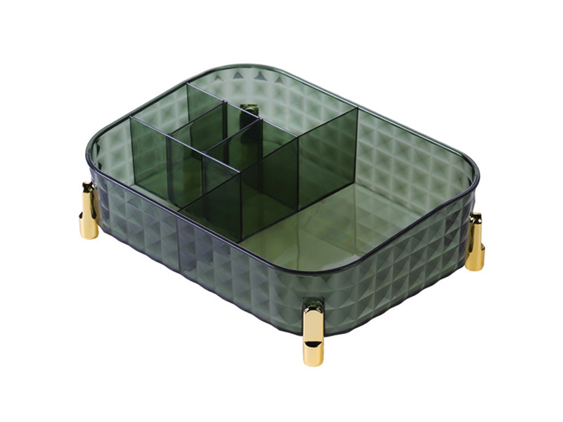Organizador de maquillaje bandeja para perfumes verde (7x27x20cm) Kofihety