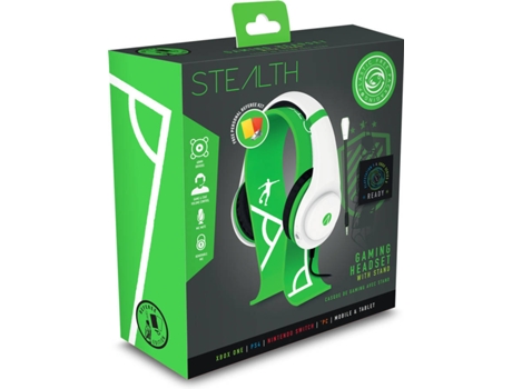 Auriculares Gaming STEALTH Football Edition (On Ear - Microfono - Blanco)