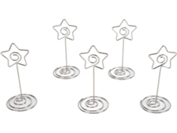 Juego De 20 Pinzas Para Fotos De Escritorio En Espiral Con Forma De Estrella Plateada