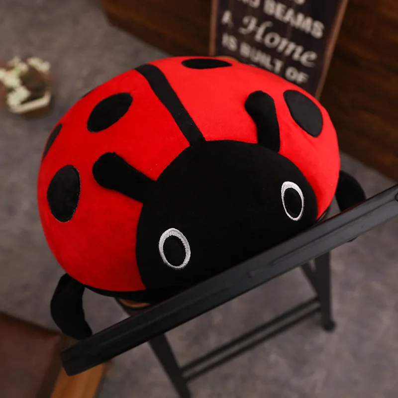 (30 Cm) Lindo Peluche De Mariquita, Suave Almohada Con Forma De Insecto Mariquita