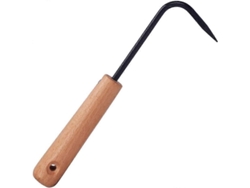 Azada de una mano, garra para jardinería, extracción de raíces con mango de madera | Sin marca