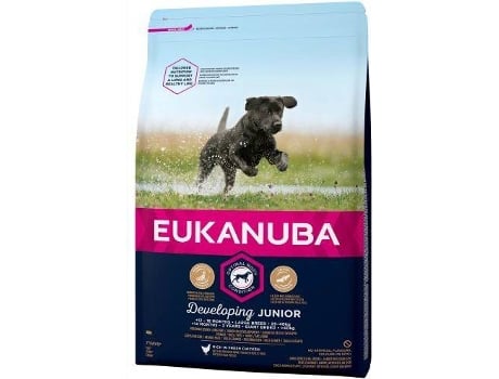 Pienso para Perros EUKANUBA (3 Kg - Seco - Razas Grandes - Cachorros)