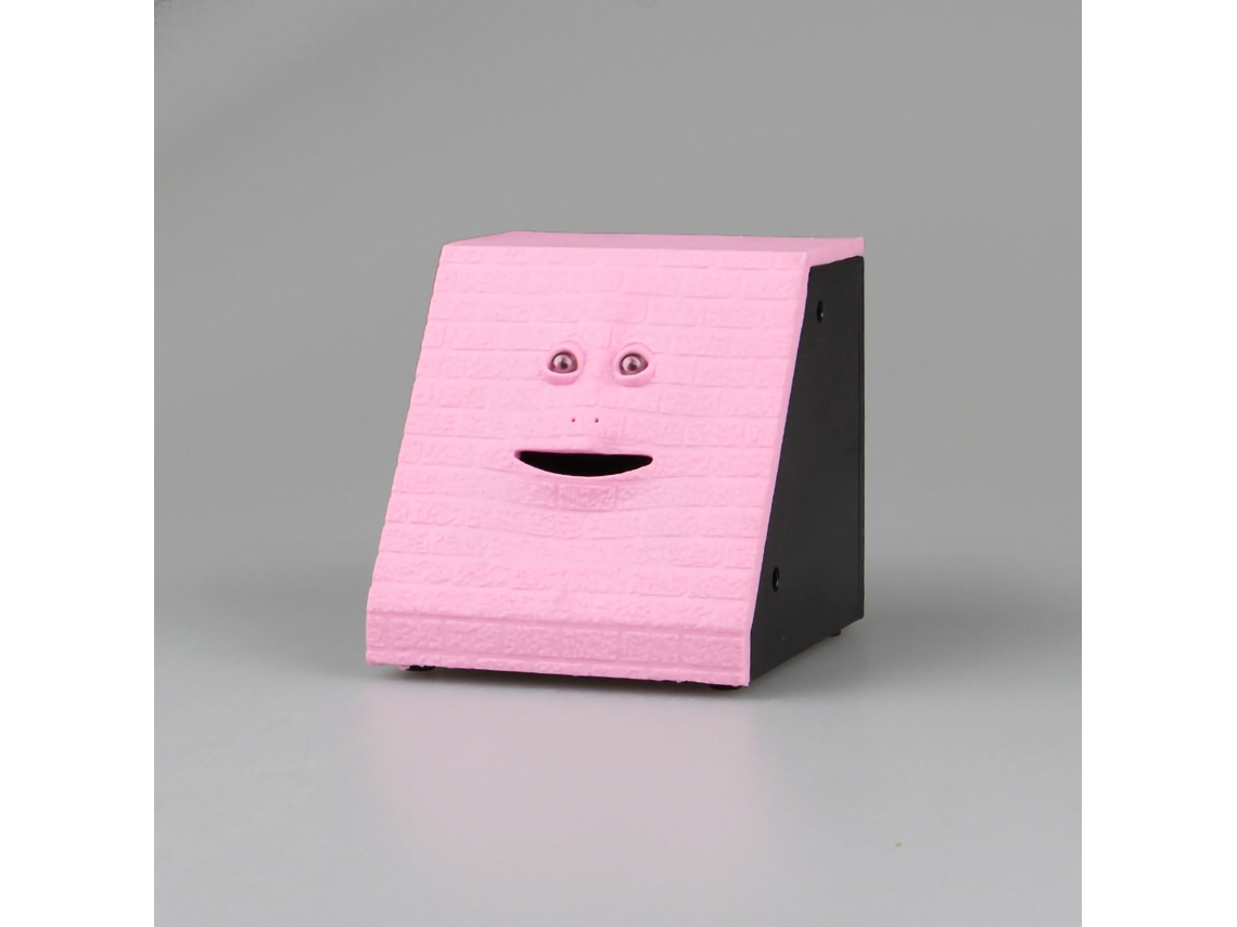 Hucha Electrónica De Plástico Rosa Con Sonido Para Niños, Diseño De Cara Y Mecanismo Para Tragar Monedas.