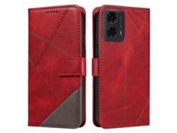 Funda De Cuero Con Tarjetero Para Motorola Moto E14 4g/ G04 4g/ G04s 4g/ G24 4g, Diseño Geométrico