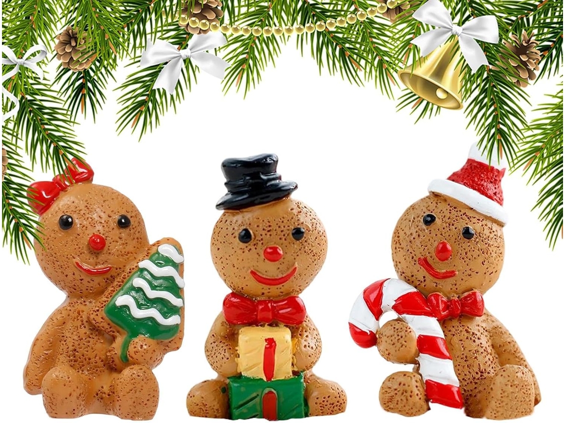 Figuritas De Hombre De Jengibre – Set De Figuritas Navideñas De Resina, Adornos Navideñoses, Estatuas Decorativas