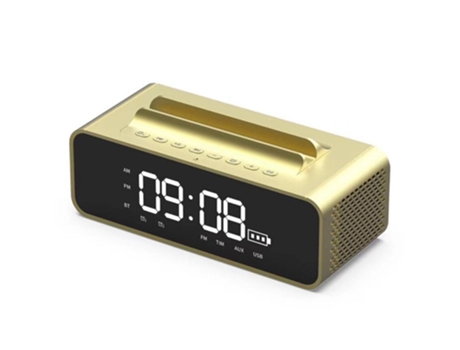 Reloj dual estéreo casero del altavoz del altavoz del despertador del espejo del LED del tenedor del teléfono móvil de Bluetooth