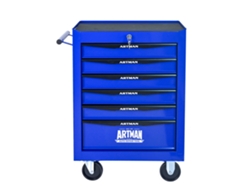 Caja De Herramientas Metálica Con 6 Cajones, Plegable, Con Guías De Rodamientos De Bolas, Color Negro Y Azul.