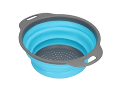 Cesta Coladora De Silicona Plegable Para Frutas Verduras Con Asa Cocina Azul Pequeña